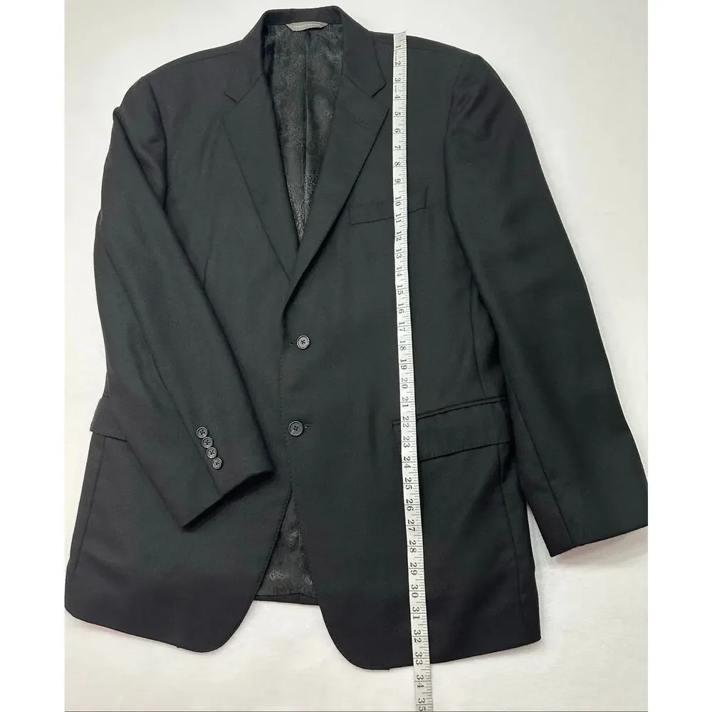J.P. Tilford Samuelsohn 100% Loro Piana Worsted Cashmere Sport Coat Black 46R